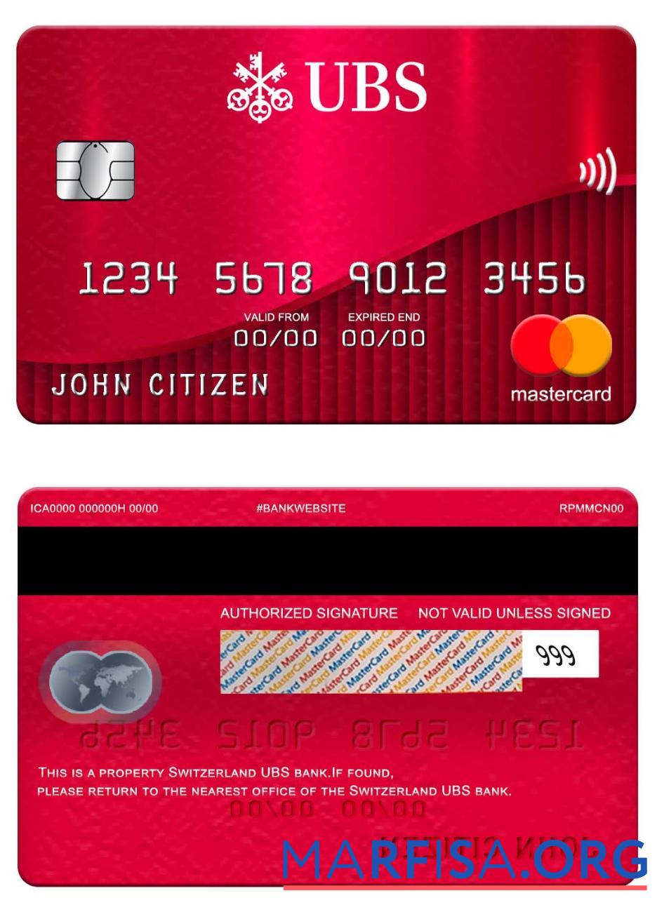 Downloadable Switzerland UBS bank mastercard example